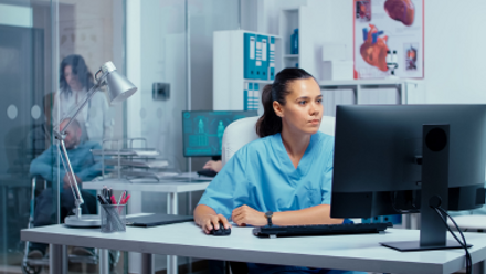 Nurse at laptop